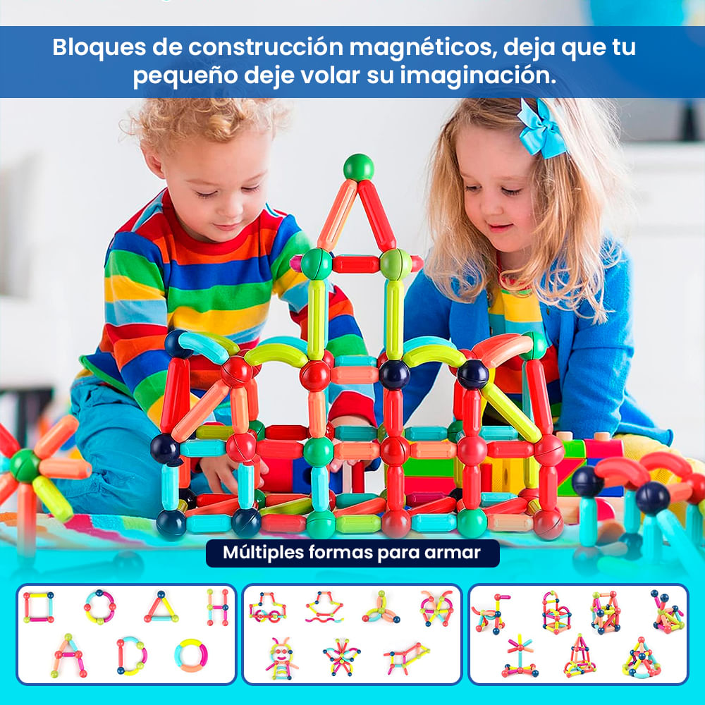 Juego De Bloques Magnéticos 64 Piezas