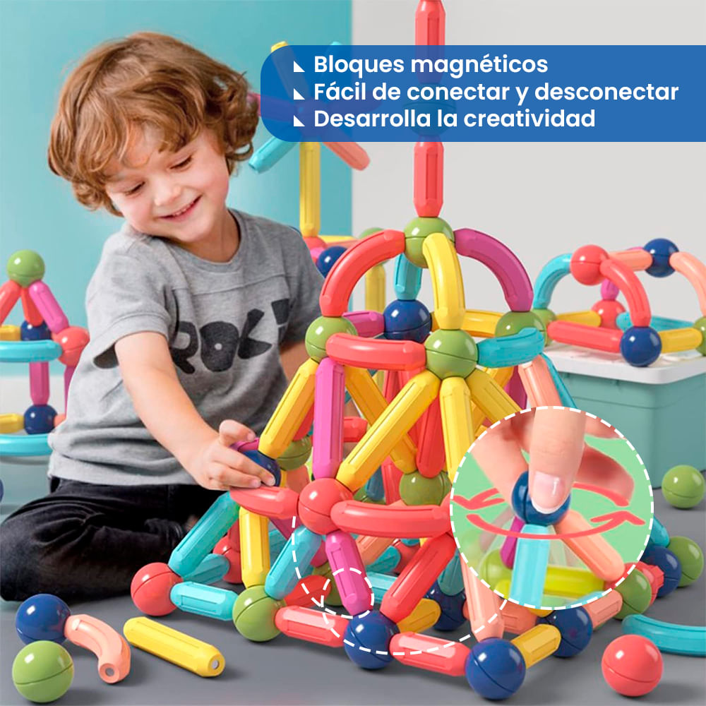 Juego De Bloques Magnéticos 64 Piezas