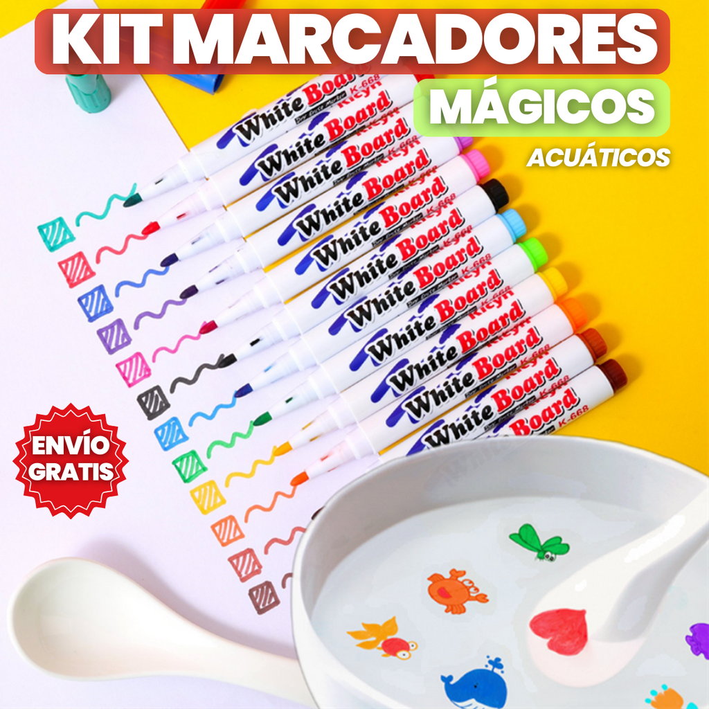 ¡MERCANCÍA DE REMATE! KIT DE MARCADORES MÁGICOS PARA DIBUJAR EN AGUA