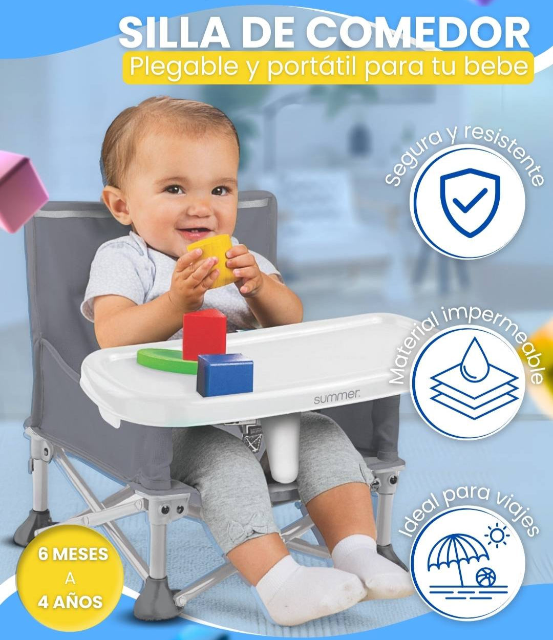 SILLA PLEGABLE PARA BEBÉ 2 EN 1 | 50% DE DESCUENTO + ENVÍO GRATIS