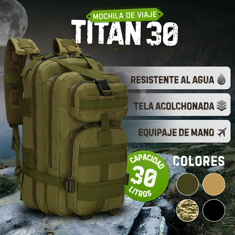 Titan30 | Mochila Táctica Militar 30 Litros - 50% De Descuento + Envío Gratis