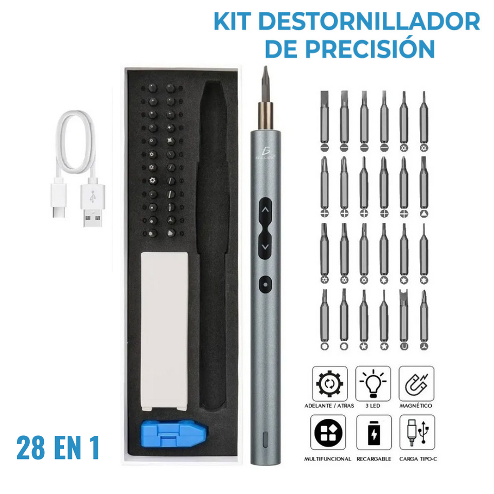 Destornillador Eléctrico De Precisión 28 En 1 | 50% De Descuento + Envío Gratis