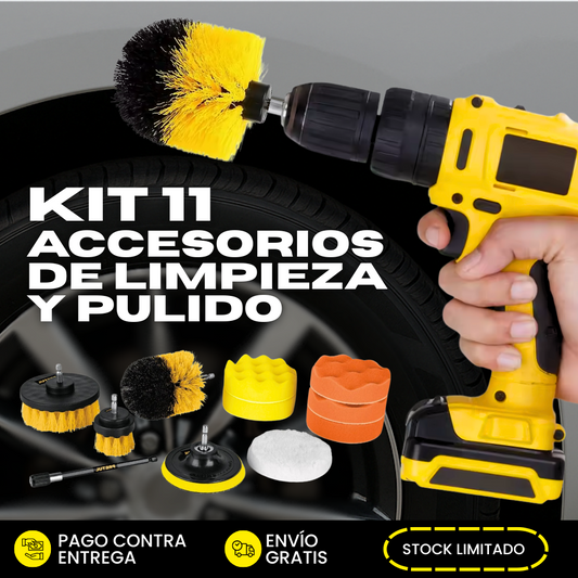 Kit 11 Accesorios De Limpieza Y Pulido Para Taladro | 50% Off + Envío Gratis
