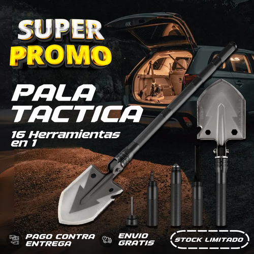 Pala Táctica De Supervivencia 16 en 1 - 50% De Descuento + Envío Gratis