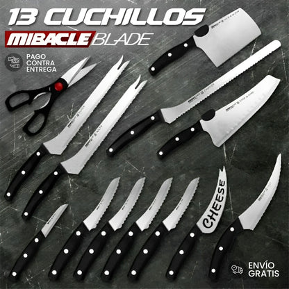 Set 13 Cuchillos Profesionales En Acero Inoxidable | 50% De Descuento
