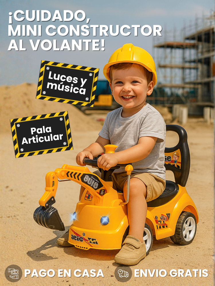 ¡El regalo perfecto para tu pequeño constructor! | Correpasillos Excavadora + Envío Gratis